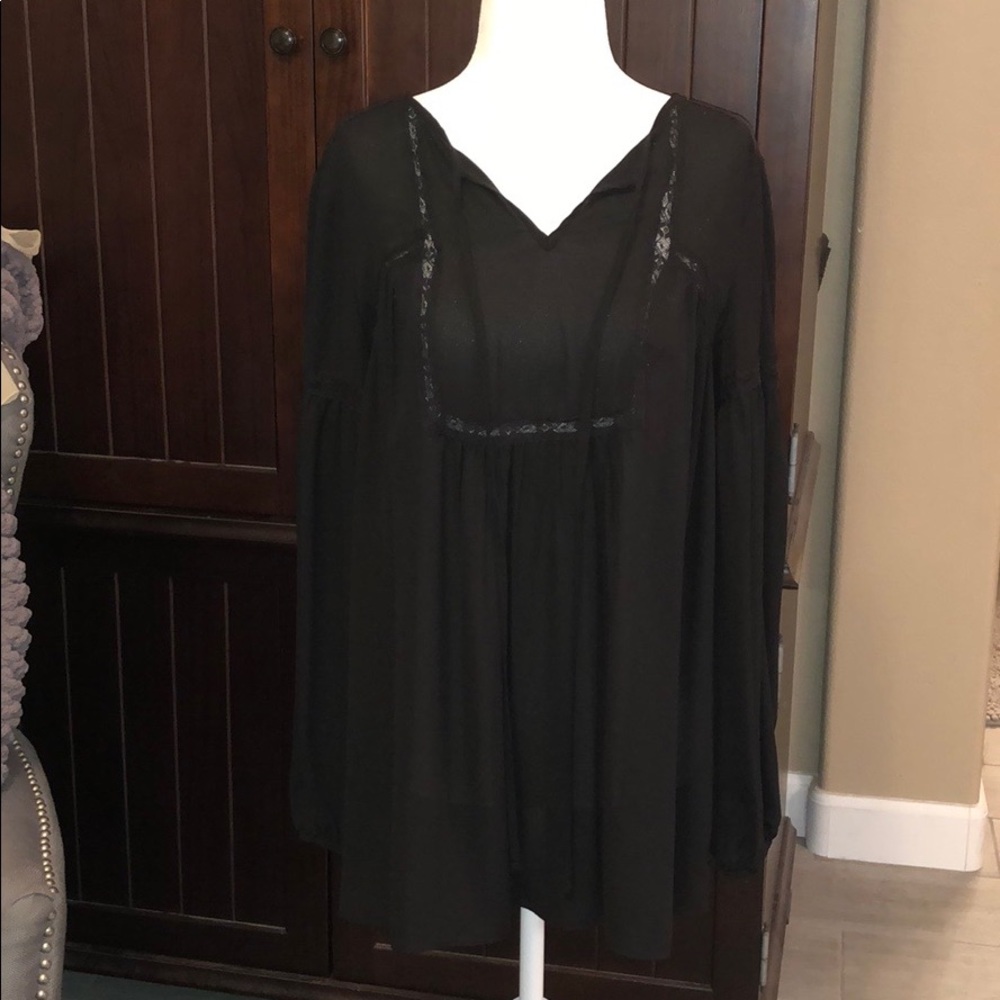 Max studios Black sheer blouse